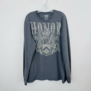 Old Navy Vintage Gray “Honor” Thermal Long Sleeve Shirt Men’s Size XL